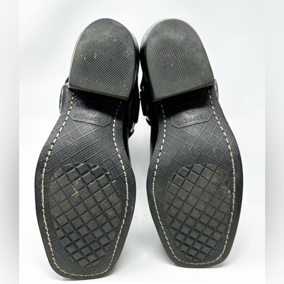 Frye Black Leather Harness 12R Square Toe Biker Boots - Picture 8 of 10